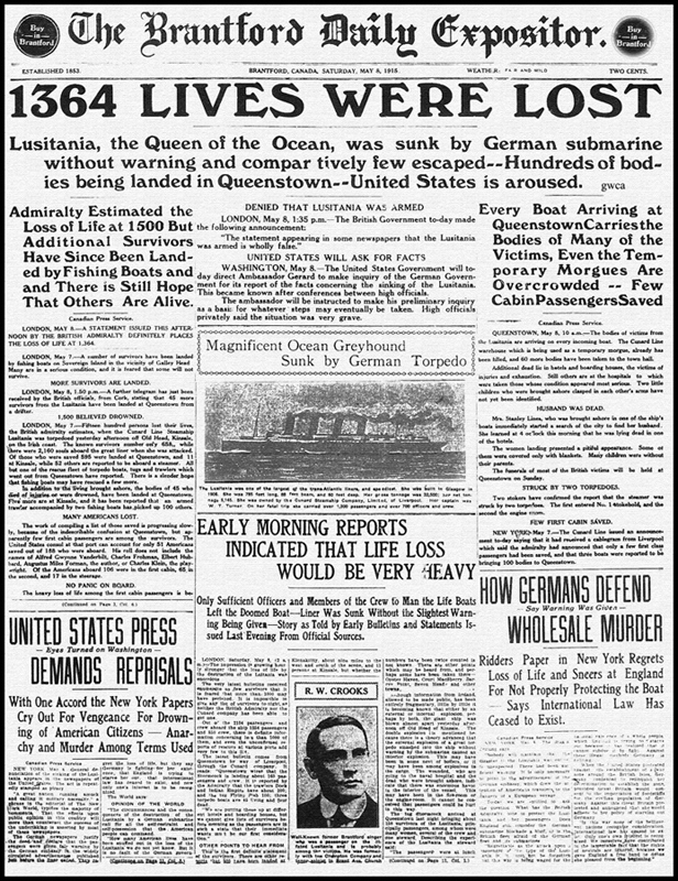 Remembering the 100th Anniversary of the Sinking of the Lusitania ...